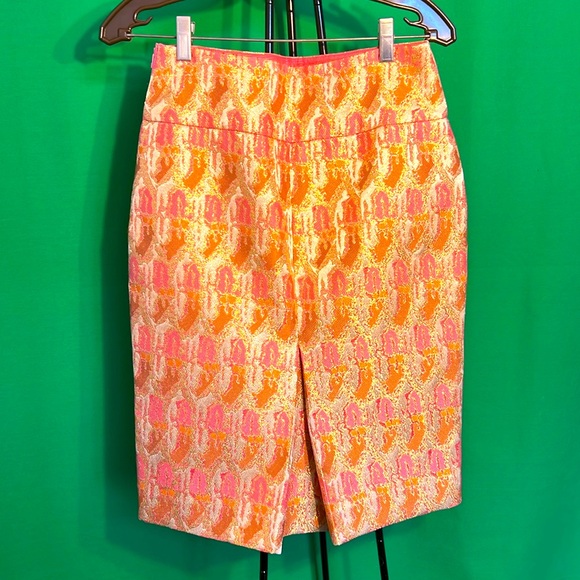 Pink Tartan Gorgeous Pencil Skirt Bright Yellow/Pink Colors Slit at the Back - Picture 6 of 13